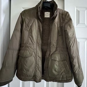 American Eagle woman’s size small fleece lined coat.